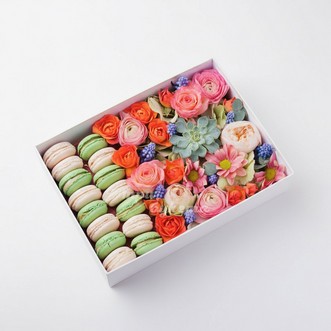 15 макарун с цветами