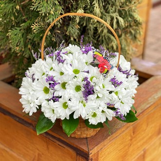 Корзина кустовых хризантем