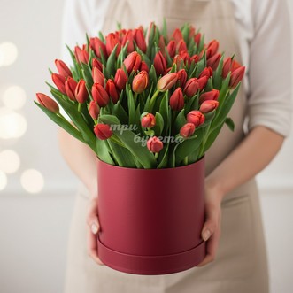 101 красный тюльпан