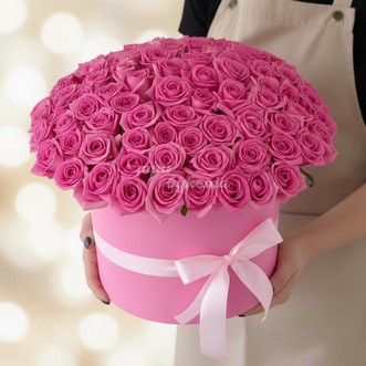 101 роза в коробке 40 см