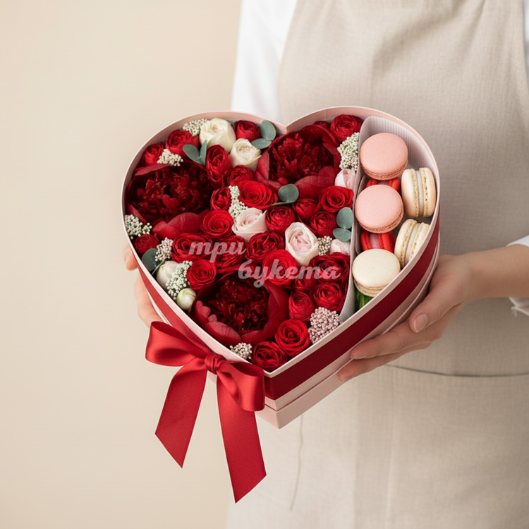 Зимние цветы с 10 макарунами