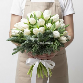 Зимний букет из тюльпанов