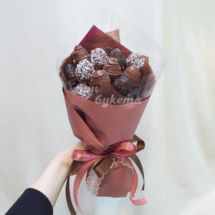 Букет из 11 клубник в глазури (доп. фото)